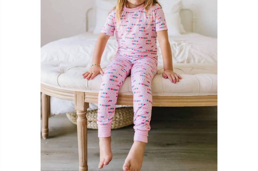 NEW OLLIE JAY short sleeve bamboo pajama 2 piece set in besties